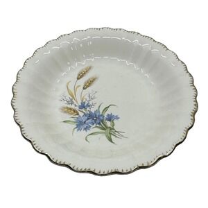 Vintage American Limoges "Wheatfield" Pattern Fluted Edge 7 3/4 In. Serving Bowl